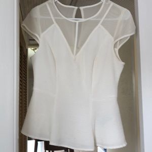 Guess peplum top- off white